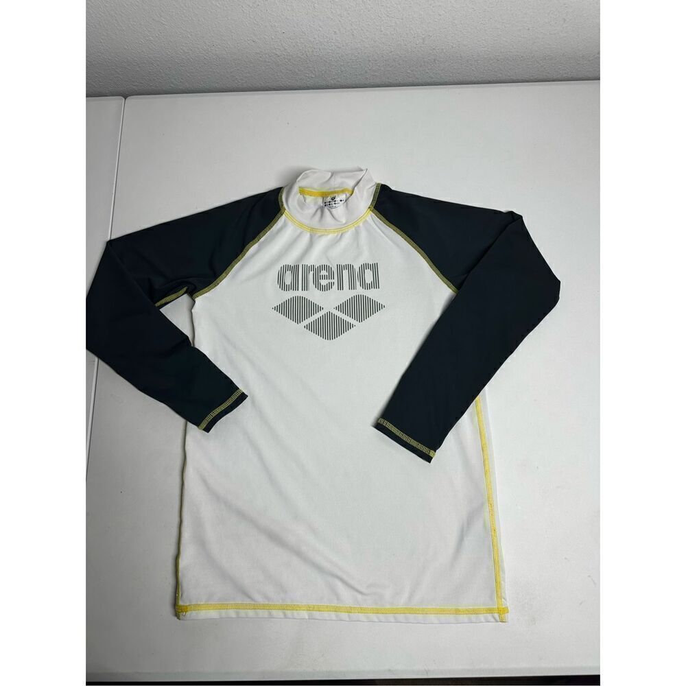 Arena BOYS LONG SLEEVE RASH GUARD UPF 40+ White Gray Size 28 UV protection
